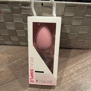 Real Simple Pink Blending Sponge with Holder